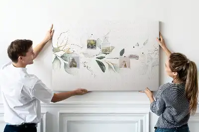 Abstract leaves cork memo board