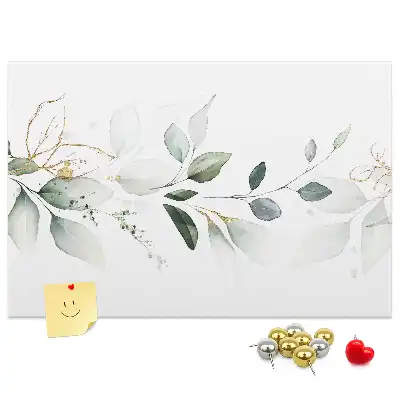 Abstract leaves cork memo board