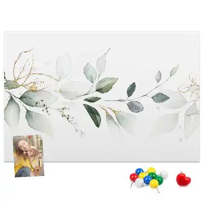 Abstract leaves cork memo board