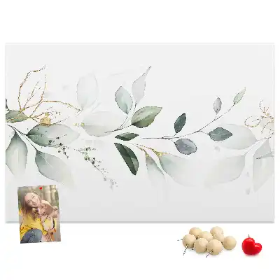 Abstract leaves cork memo board