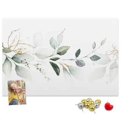 Abstract leaves cork memo board