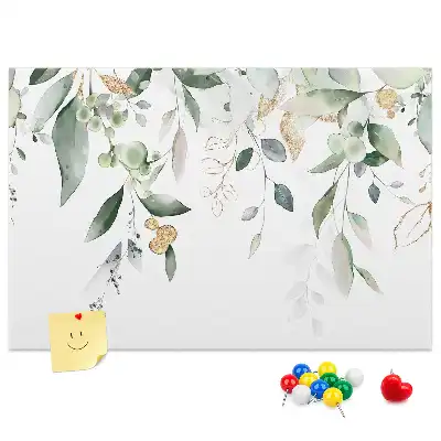 Printed nature leaves cork board