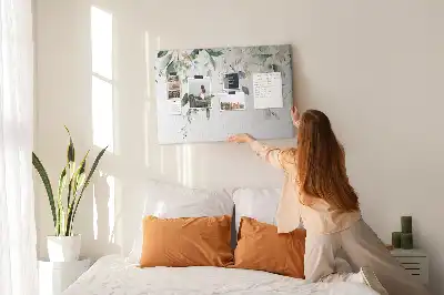 Printed nature leaves cork board