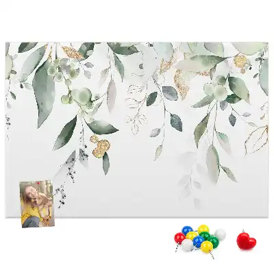 Printed nature leaves cork board