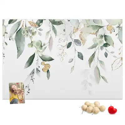 Printed nature leaves cork board