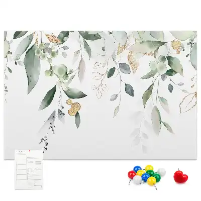 Printed nature leaves cork board