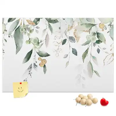 Printed nature leaves cork board