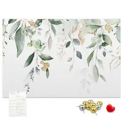 Printed nature leaves cork board