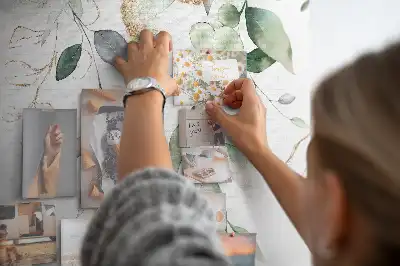 Printed nature leaves cork board