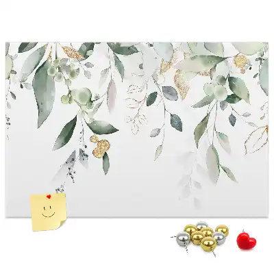 Printed nature leaves cork board