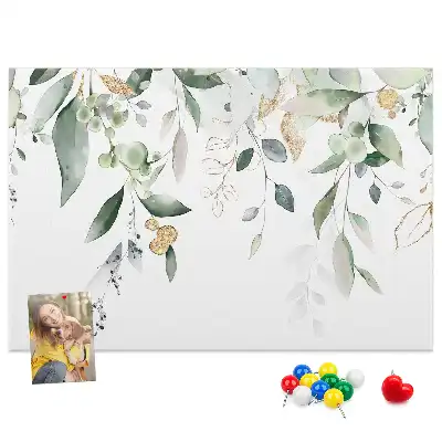 Printed nature leaves cork board