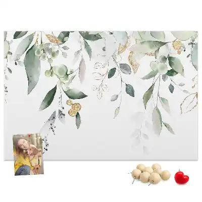 Printed nature leaves cork board