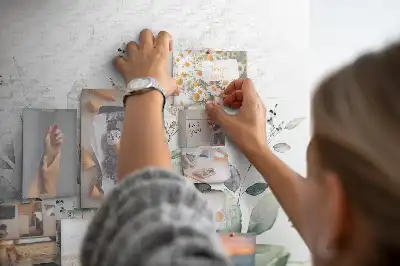 Printed Cork Memo Board with Plant Leaves Design