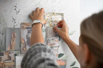 Printed Cork Memo Board with Plant Leaves Design