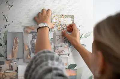 Printed Cork Memo Board with Plant Leaves Design