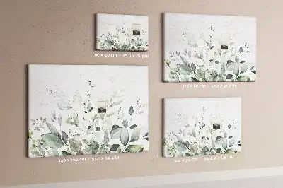 Printed Cork Memo Board with Plant Leaves Design