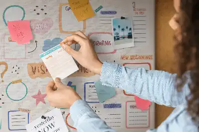 Colorful cork vision board