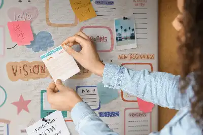 Colorful cork vision board