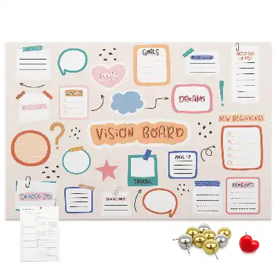 Cork memo board Colorful vision board