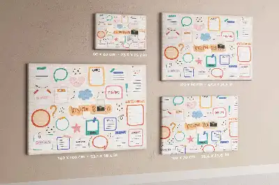 Colorful cork vision board