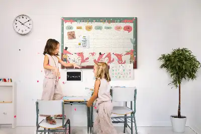Printed Cork Board Weekly planner for kids