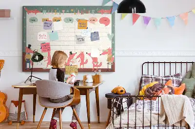 Printed Cork Board Weekly planner for kids