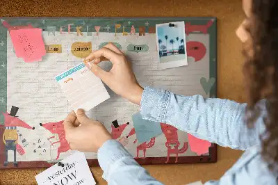 Printed Cork Board Weekly planner for kids