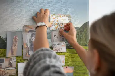 Printed Cork Memo Board Mountains field