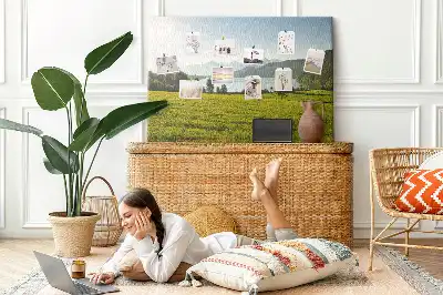 Printed Cork Memo Board Mountains field