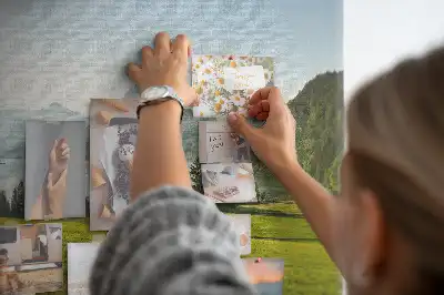 Printed Cork Memo Board with Mountain Field Design