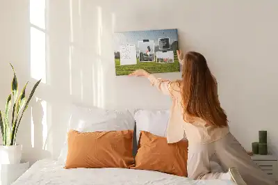 Printed Cork Memo Board with Mountain Field Design