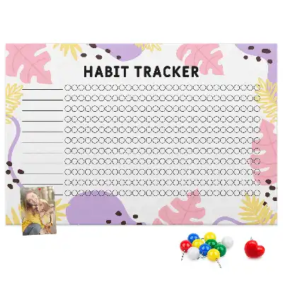 Printed Cork Board Habit tracker
