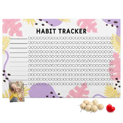 Printed Cork Board Habit tracker