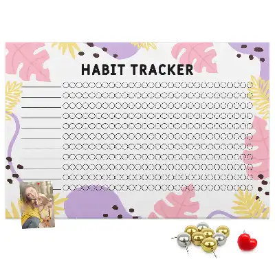 Printed Cork Board Habit tracker