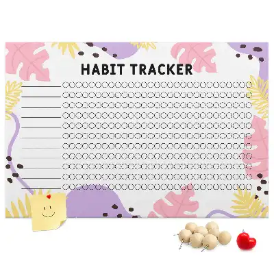 Printed Cork Board Habit tracker