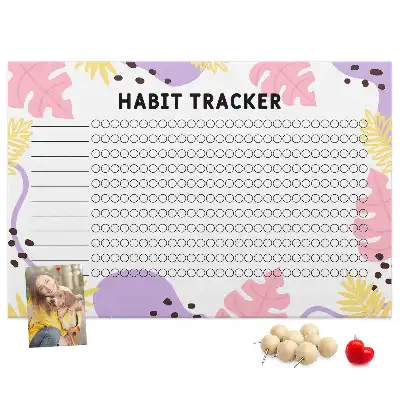 Printed Cork Board Habit tracker