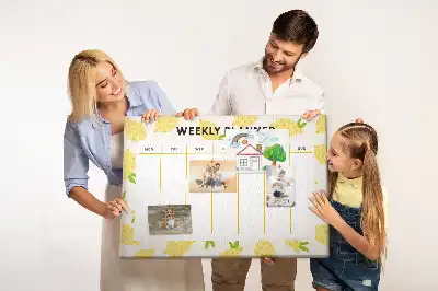 Printed Lemons Cork Memo Board Weekly Planner