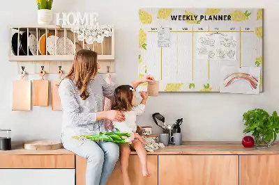Printed Lemons Cork Memo Board Weekly Planner