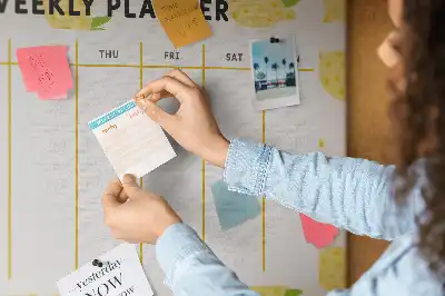 Printed Lemons Cork Memo Board Weekly Planner