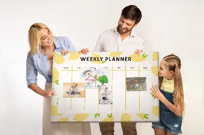 Printed Lemons Cork Memo Board Weekly Planner