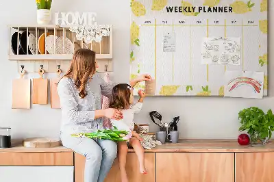 Printed Lemons Cork Memo Board Weekly Planner