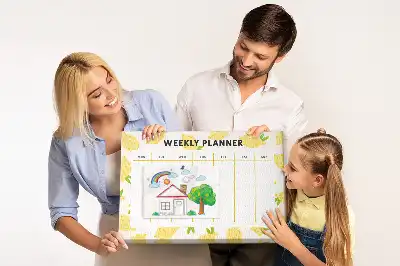 Printed Lemons Cork Memo Board Weekly Planner