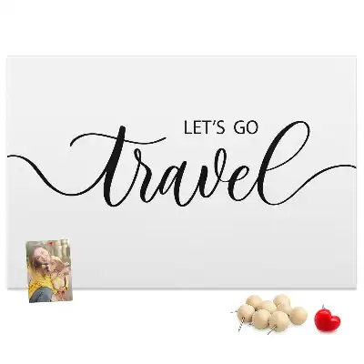 Travel Lettering Printed Cork Memo Board