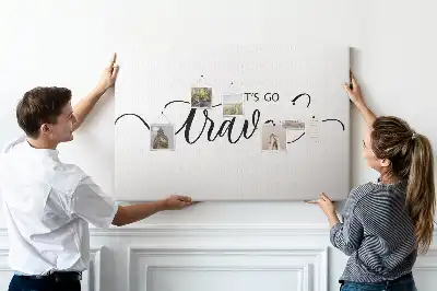 Travel Lettering Printed Cork Memo Board