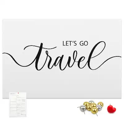 Travel Lettering Printed Cork Memo Board