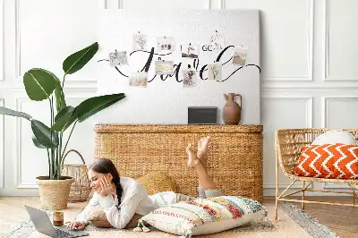 Travel Lettering Printed Cork Memo Board