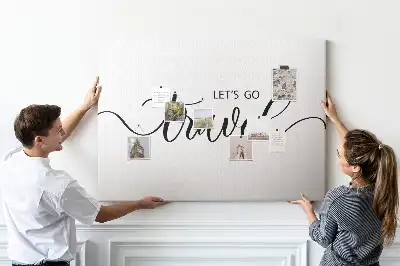 Travel Lettering Printed Cork Memo Board