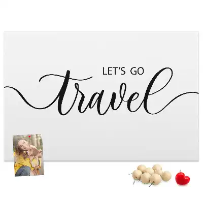Travel Lettering Printed Cork Memo Board