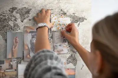 Newspaper world map cork memo board
