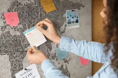 Newspaper world map cork memo board